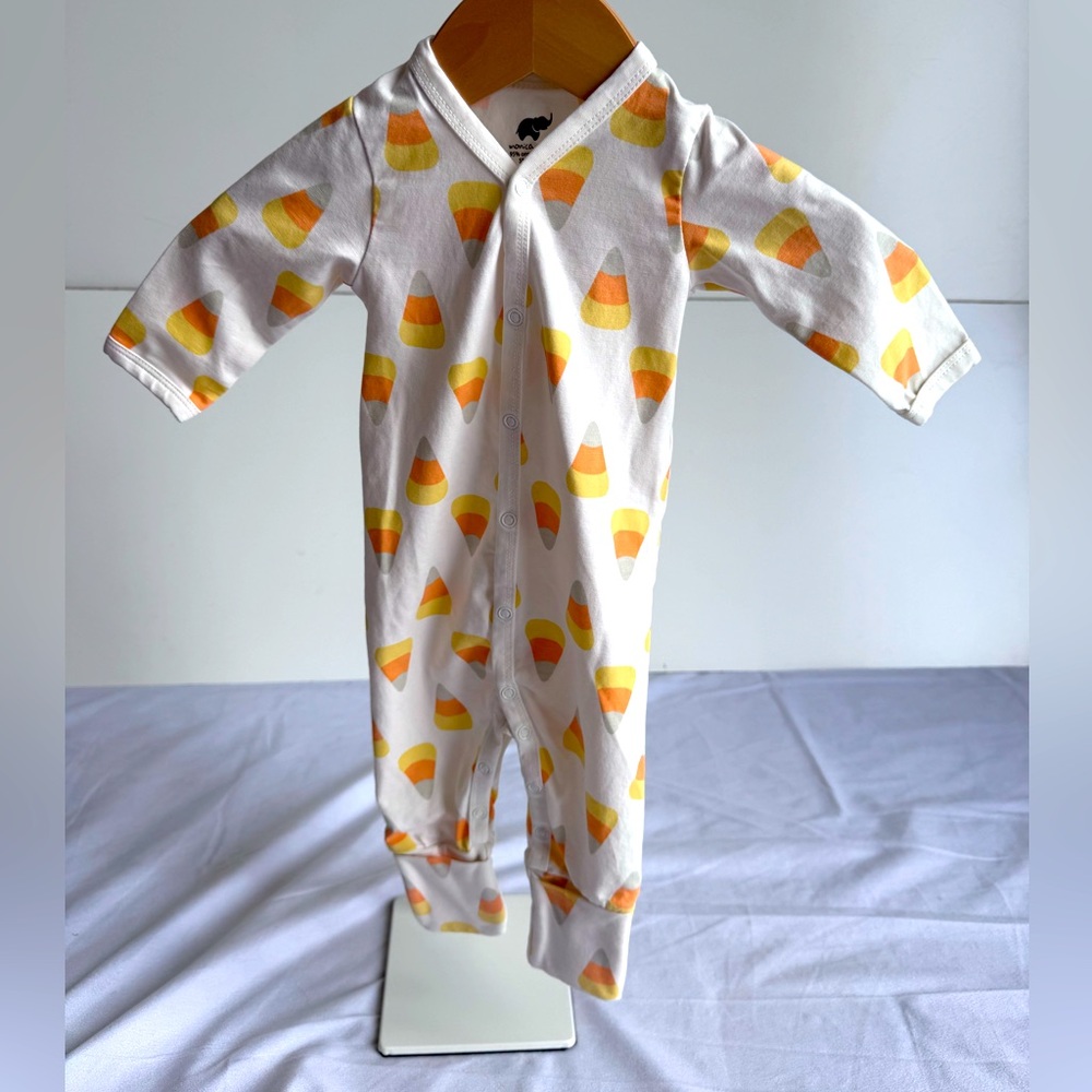 Monica + Andy Candy Corn Halloween 0-3 months Organic Cotton One Piece‎ Sleep